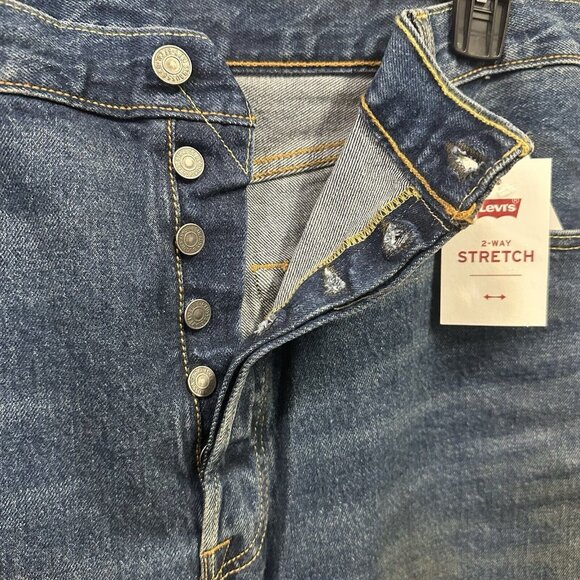 Levi's 501 Original Fit Stretch Straight Leg Button Fly Men Jeans 40x30 Blue Sey - Picture 7 of 9